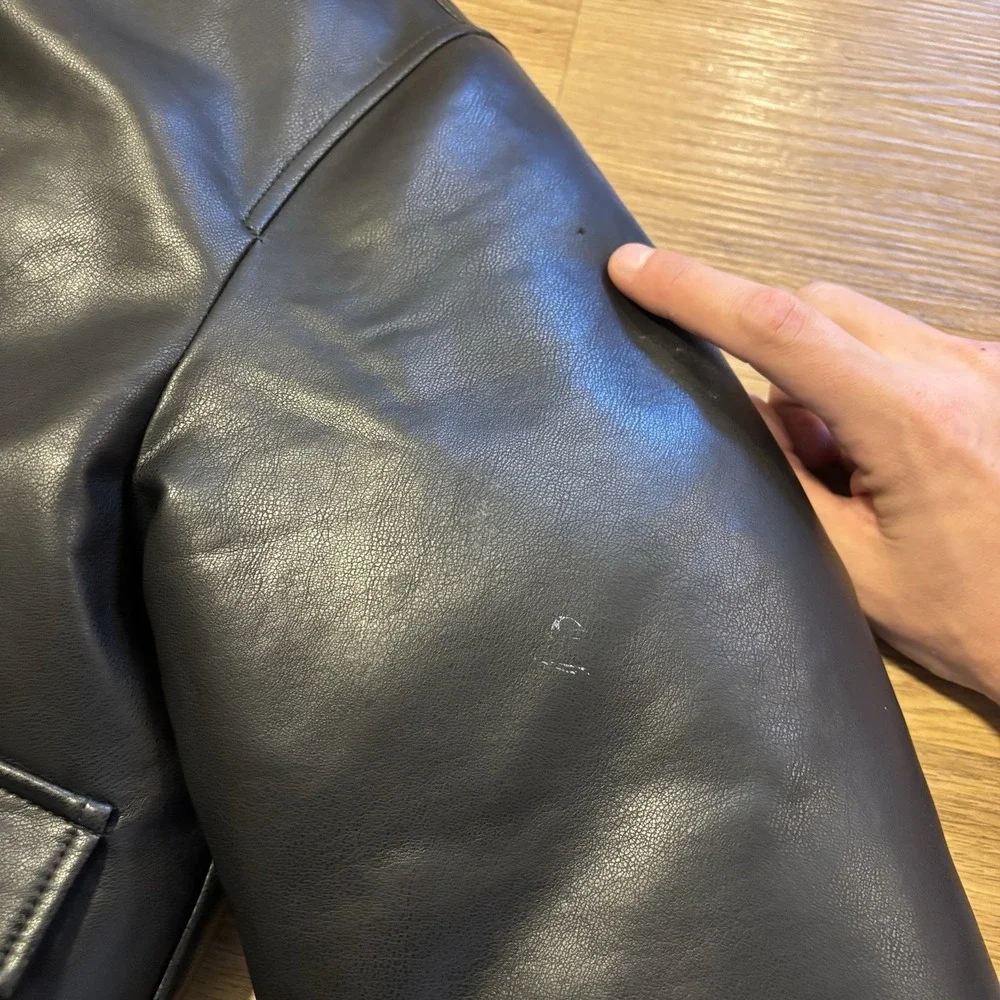 Robert Graham SAMPLE Bomber Jacket Men's M Black Faux Leather Fall 2024 RGF24R19
